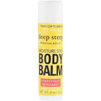 DEEP STEEP, DEEP STEEP, MOISTURE STICK BODY BALM, GRAPEFRUIT BERGAMOT, .5 OZ / 15g