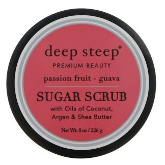 DEEP STEEP, SUGAR SCRUB, PASSION - FRUIT GUAVA, 8 OZ / 226g