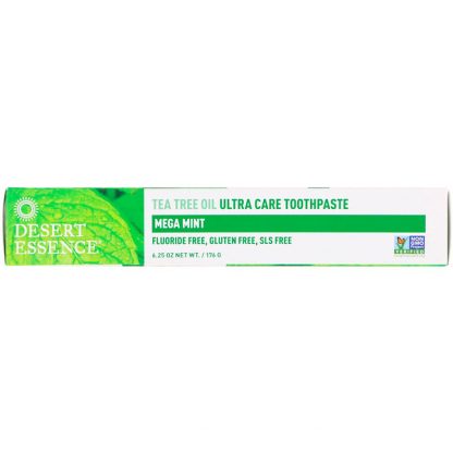 DESERT ESSENCE, TEA TREE OIL ULTRA CARE TOOTHPASTE, MEGA MINT, 6.25 OZ / 176g