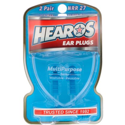 HEAROS, EAR PLUGS, MULTI-PURPOSE SERIES, 2 PAIR + FREE CASE