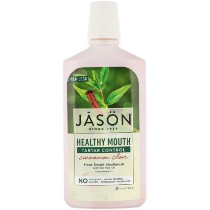 JASON NATURAL, HEALTHY MOUTH, FRESH BREATH MOUTHWASH, TARTAR CONTROL, CINNAMON CLOVE, 16 FL OZ / 473ml