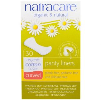 NATRACARE, ORGANIC & NATURAL PANTY LINERS, CURVED, 30 LINERS