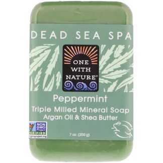 ONE WITH NATURE, TRIPLE MILLED MINERAL SOAP, PEPPERMINT, 7 OZ / 200g