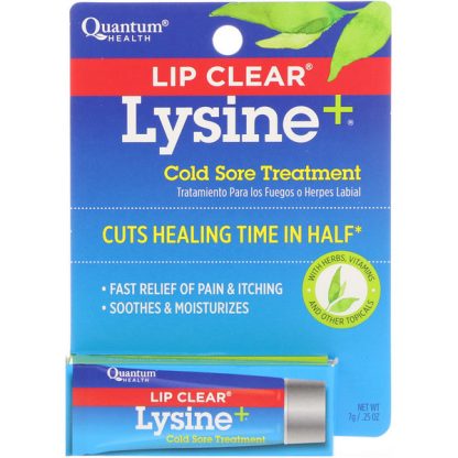 QUANTUM HEALTH, LIP CLEAR LYSINE+, COLD SORE TREATMENT, .25 OZ / 7g