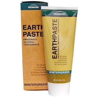 REDMOND TRADING COMPANY, EARTHPASTE, AMAZINGLY NATURAL TOOTHPASTE, WINTERGREEN, 4 OZ / 113g