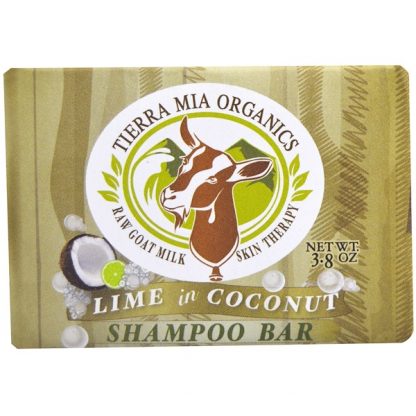 TIERRA MIA ORGANICS, RAW GOAT MILK SKIN THERAPY, SHAMPOO BAR, LIME IN COCONUT, 3.8 OZ