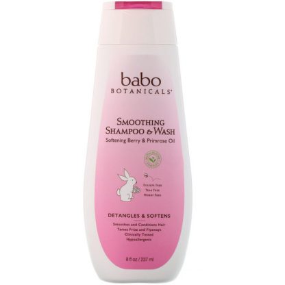 BABO BOTANICALS, SMOOTHING SHAMPOO & WASH, SOFTENING BERRY & PRIMROSE OIL, 8 FL OZ / 237ml