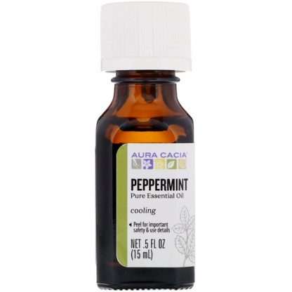 AURA CACIA, PURE ESSENTIAL OIL, PEPPERMINT, .5 FL OZ / 15ml