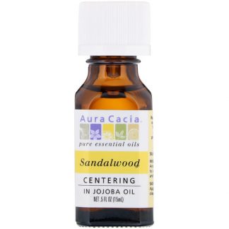 AURA CACIA, PURE ESSENTIAL OILS, SANDALWOOD, .5 FL OZ / 15ml