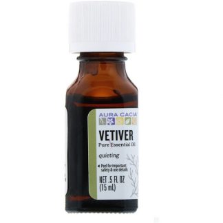 AURA CACIA, PURE ESSENTIAL OIL, VETIVER, .5 FL OZ / 15ml