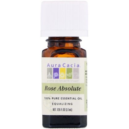 AURA CACIA, 100% PURE ESSENTIAL OIL, ROSE ABSOLUTE, .125 FL OZ / 3.7ml