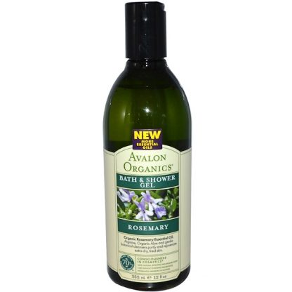 AVALON ORGANICS, BATH & SHOWER GEL, ROSEMARY, 12 FL OZ / 355ml