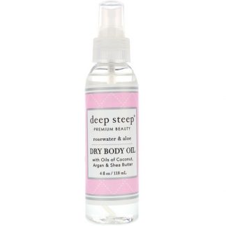 DEEP STEEP, DRY BODY OIL, ROSEWATER & ALOE, 4 FL OZ / 118ml