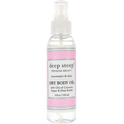 DEEP STEEP, DRY BODY OIL, ROSEWATER & ALOE, 4 FL OZ / 118ml