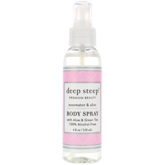 DEEP STEEP, BODY SPRAY, ROSEWATER & ALOE, 4 FL OZ / 118ml