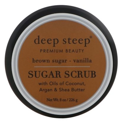 DEEP STEEP, SUGAR SCRUB, BROWN SUGAR - VANILLA, 8 OZ / 226g