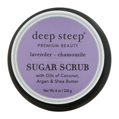 DEEP STEEP, SUGAR SCRUB, LAVENDER - CHAMOMILE, 8 OZ / 226g