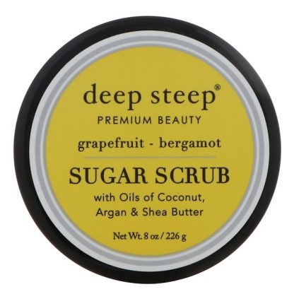 DEEP STEEP, SUGAR SCRUB, GRAPEFRUIT - BERGAMOT, 8 OZ / 226g