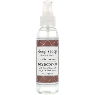 DEEP STEEP, DRY BODY OIL, VANILLA - COCONUT, 4 FL OZ / 118ml