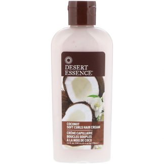 DESERT ESSENCE, SOFT CURLS HAIR CREAM, COCONUT, 6.4 FL OZ / 190ml