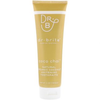DR. BRITE, NATURAL ORGANIC COCONUT WHITENING TOOTHPASTE, COCO CHAI, 5 OZ / 142g