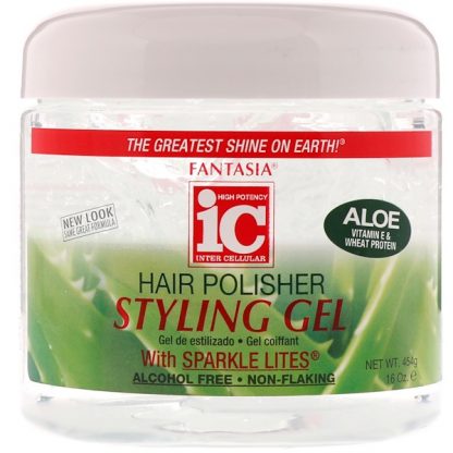 FANTASIA, IC, HAIR POLISHER, STYLING GEL WITH SPARKLE LITES, 16 OZ / 454g