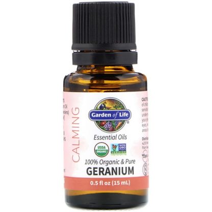 GARDEN OF LIFE, 100% ORGANIC & PURE, ESSENTIAL OILS, CALMING, GERANIUM, 0.5 FL OZ / 15ml