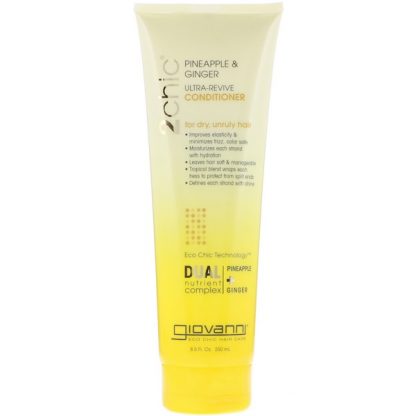 GIOVANNI, 2CHIC, ULTRA-REVIVE CONDITIONER, FOR DRY, UNRULY HAIR, PINEAPPLE & GINGER, 8.5 FL OZ / 250ml