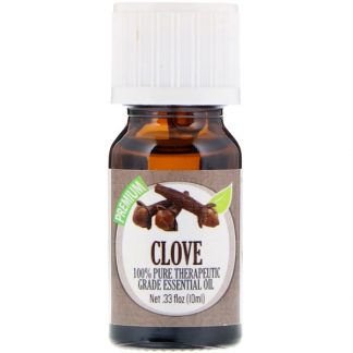 HEALING SOLUTIONS, 100% PURE THERAPEUTIC GRADE ESSENTIAL OIL, CLOVE, 0.33 FL OZ / 10ml