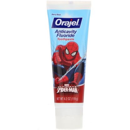 ORAJEL, MARVEL ULTIMATE SPIDER-MAN, ANTICAVITY FLUORIDE TOOTHPASTE, BERRY BLAST, 4.2 OZ / 119g