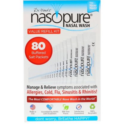 NASOPURE, NASAL WASH, VALUE REFILL KIT, 80 BUFFERED SALT PACKETS