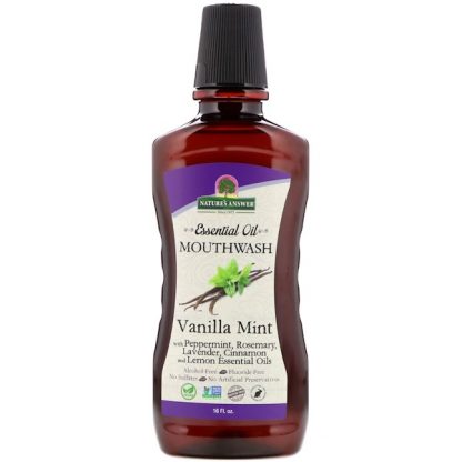 NATURE'S ANSWER, ESSENTIAL OIL MOUTHWASH, VANILLA MINT, 16 FL OZ