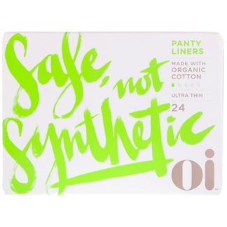 OI, ORGANIC COTTON PANTY LINERS, ULTRA THIN, 24 LINERS
