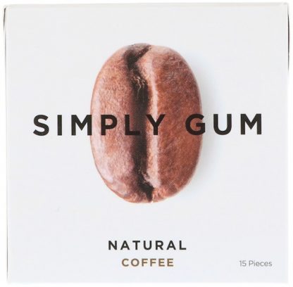 SIMPLY GUM, GUM, NATURAL COFFEE, 15 PIECES