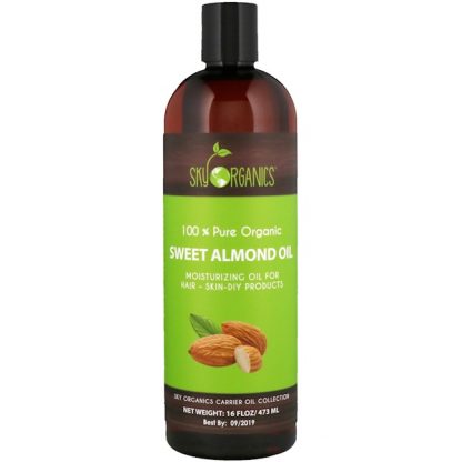 SKY ORGANICS, 100% PURE ORGANIC, SWEET ALMOND OIL, 16 FL OZ / 473ml