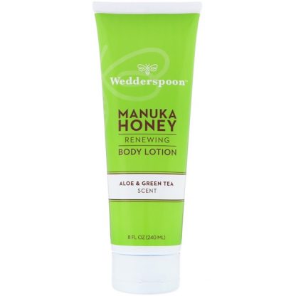 WEDDERSPOON, MANUKA HONEY, RENEWING BODY LOTION, ALOE & GREEN TEA SCENT, 8 FL OZ / 240ml