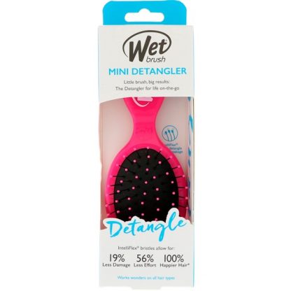 WET BRUSH, MINI DETANGLER BRUSH, PINK, 1 BRUSH