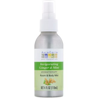 AURA CACIA, ROOM & BODY MIST, INVIGORATING GINGER & MINT, 4 FL OZ / 118ml