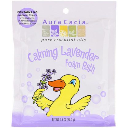 AURA CACIA, CALMING LAVENDER FOAM BATH, 2.5 OZ / 70.9g