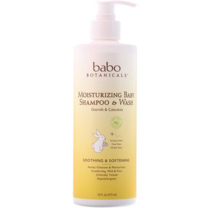 BABO BOTANICALS, MOISTURIZING BABY SHAMPOO & WASH, OATMILK CALENDULA, 16 FL OZ / 473ml