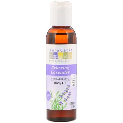 AURA CACIA, AROMATHERAPY BODY OIL, RELAXING LAVENDER, 4 FL OZ / 118ml