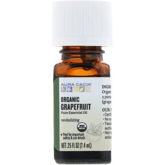 AURA CACIA, ORGANIC, GRAPEFRUIT, 0.25 FL OZ / 7.4ml