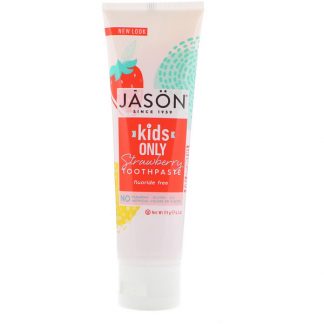 JASON NATURAL, KIDS ONLY! TOOTHPASTE, STRAWBERRY, 4.2 OZ / 119g