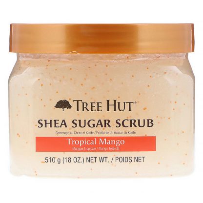 TREE HUT, SHEA SUGAR SCRUB, TROPICAL MANGO, 18 OZ / 510g