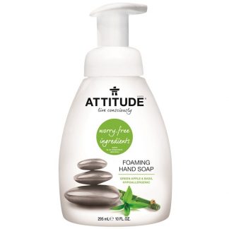 ATTITUDE, FOAMING HAND SOAP, GREEN APPLE & BASIL, 10 FL OZ / 295ml
