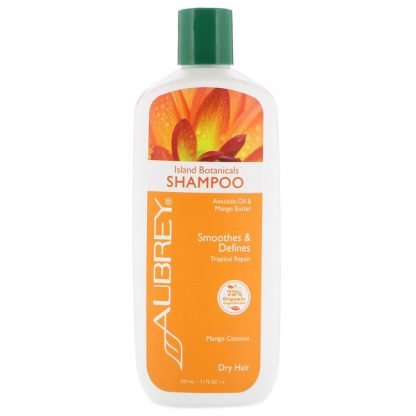 AUBREY ORGANICS, ISLAND BOTANICALS SHAMPOO, DRY HAIR, MANGO COCONUT, 11 FL OZ / 325ml