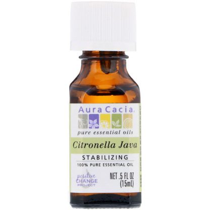 AURA CACIA, 100% PURE ESSENTIAL OIL, CITRONELLA JAVA, .5 FL OZ / 15ml