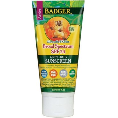 BADGER COMPANY, ANTI-BUG SUNSCREEN, BROAD SPECTRUM SPF 34, 2.9 FL OZ / 87ml