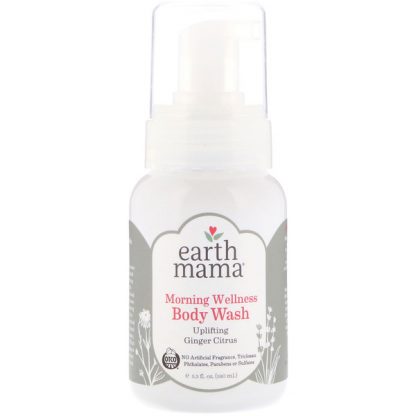 EARTH MAMA, MORNING WELLNESS BODY WASH, GINGER CITRUS, 5.3 FL OZ / 160ml