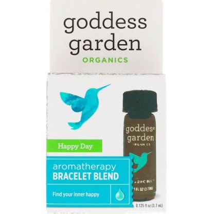 GODDESS GARDEN, ORGANICS, HAPPY DAY, AROMATHERAPY BRACELET BLEND, 0.125 FL OZ / 3.7ml